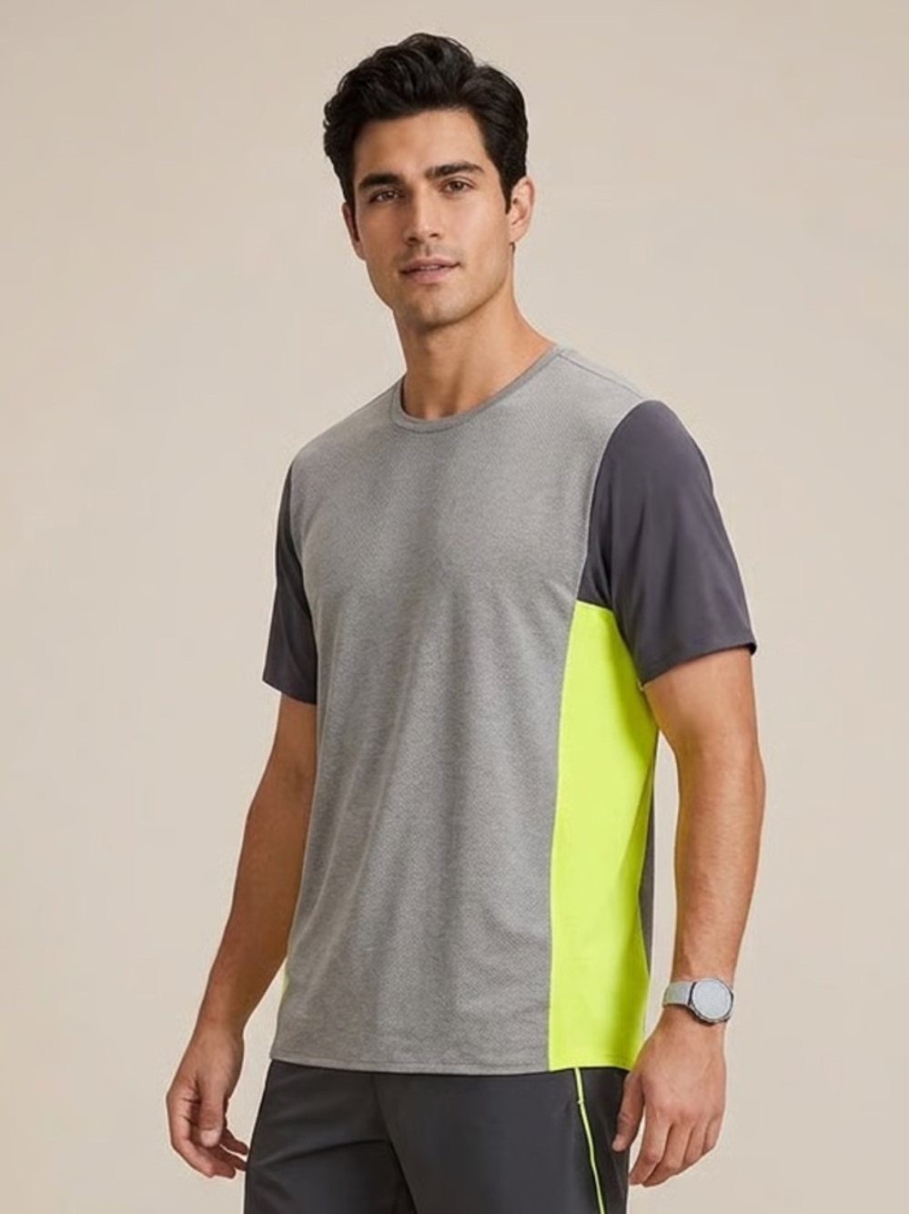LULULEMON | Robert Geller Gray Color Block Performance Top Sz XXL